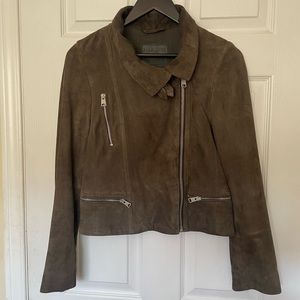 All Saints Dalby Suede Buckle Biker Jacket Sz4